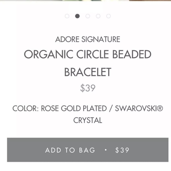 NWT ADORE ORGANIC CIRCLE BEADED SWAROVSKI CRYSTAL ROSE GOLD BRACELET - Picture 12 of 12